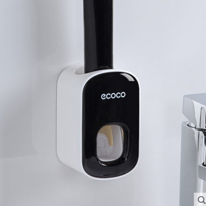 Jivolta Black and white toothbrush holder with 'ecoco' branding on a light gray background