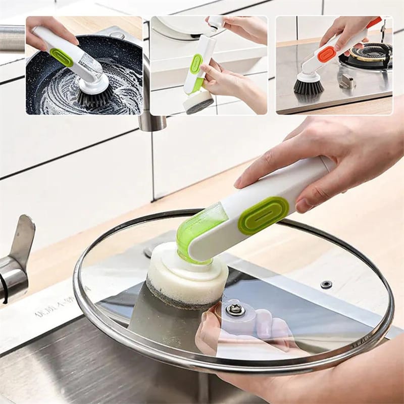 Jivolta SudsMate - Liquid - Filled Long - Handle Dish Cleaning Brush - Jivolta