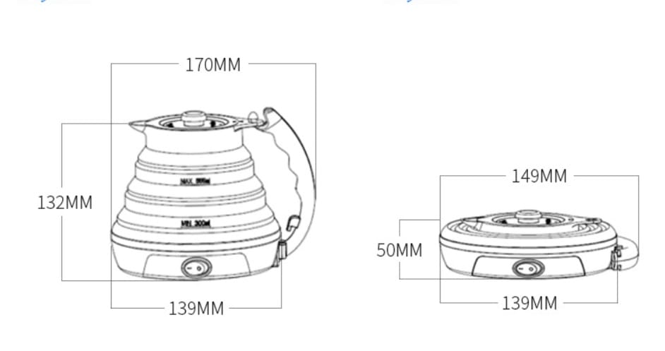 Jivolta TravelBoil - Foldable Compact Travel Electric Kettle - Jivolta